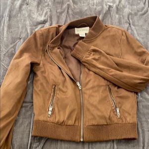 Suede bomber jacket